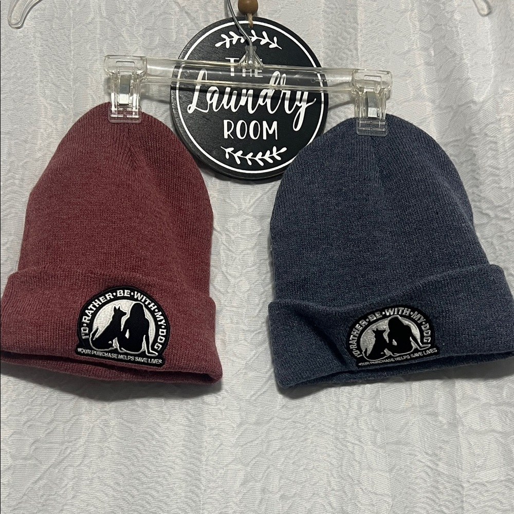 Beanie Set - Maroon and Blue